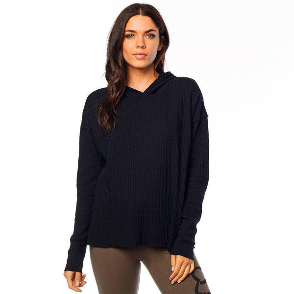 Poleron Lifestyle Mujer Pull Me Over Negro Fox.-Rideshop