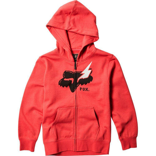 Poleron Lifestyle Niño Hellion Zip Rojo Fox Racing - Rideshop