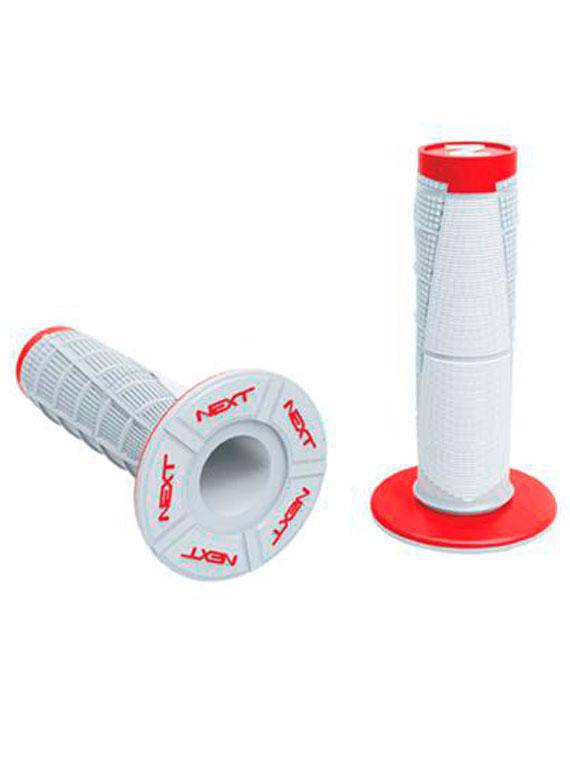 Puños Next Radial Doble Compuesto White/Red - Rideshop