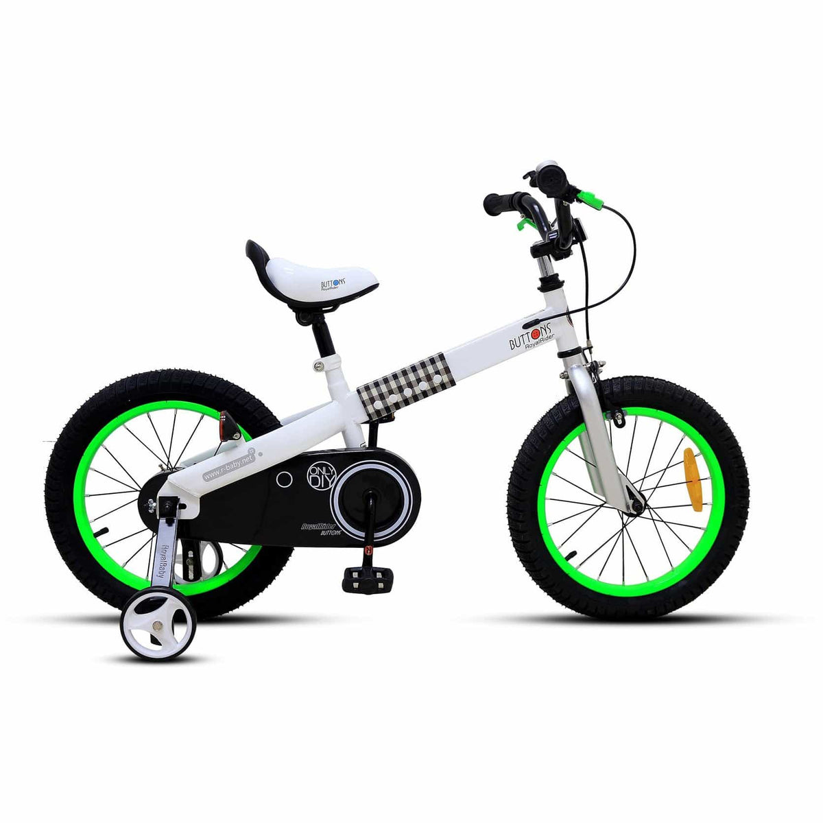 ROYAL BABY - BICICLETA NIÑO 16 MATT BUTTONS VERDE - Rideshop