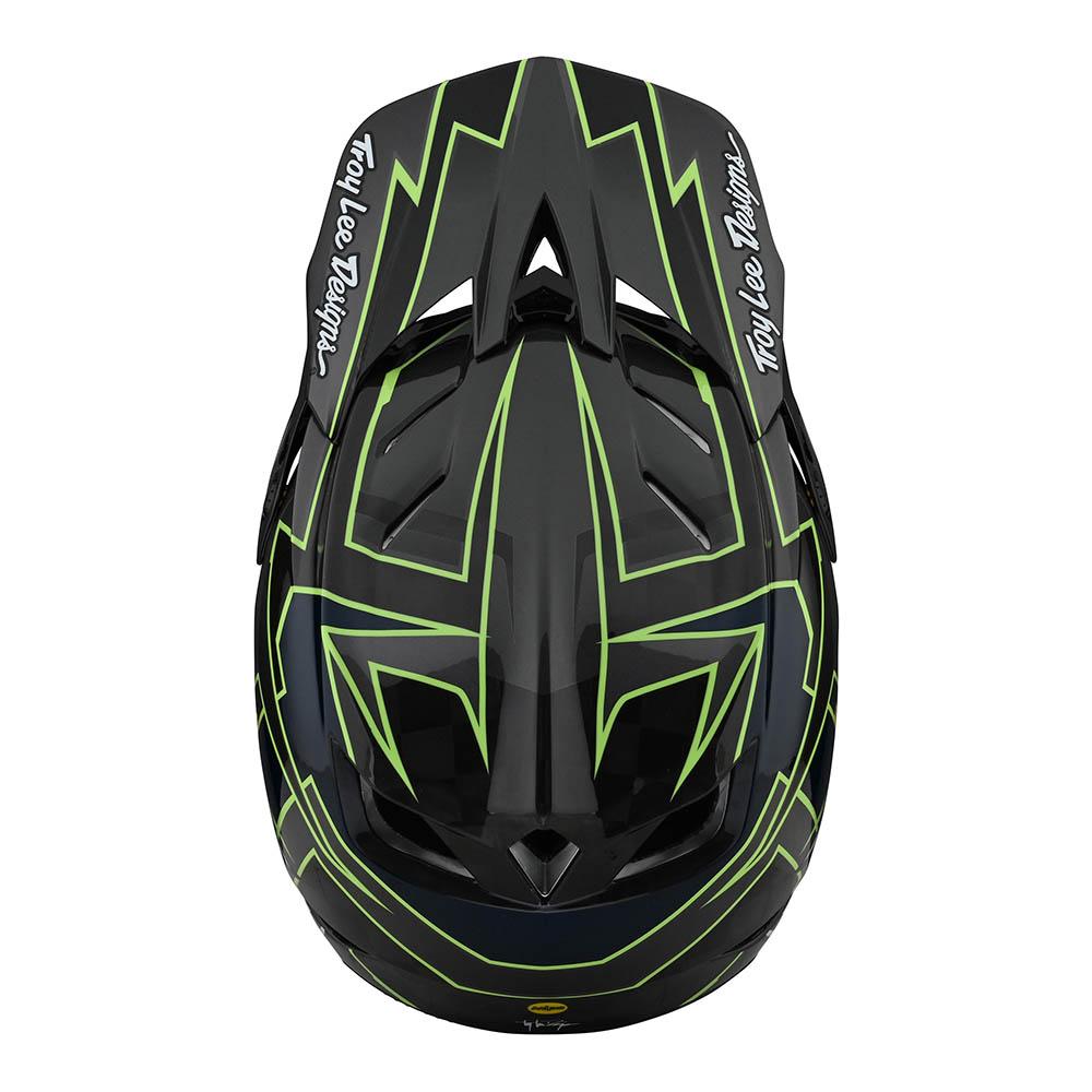 Casco D4 Carbon Graph Grey/Green Mips Troy Lee Designs - Rideshop