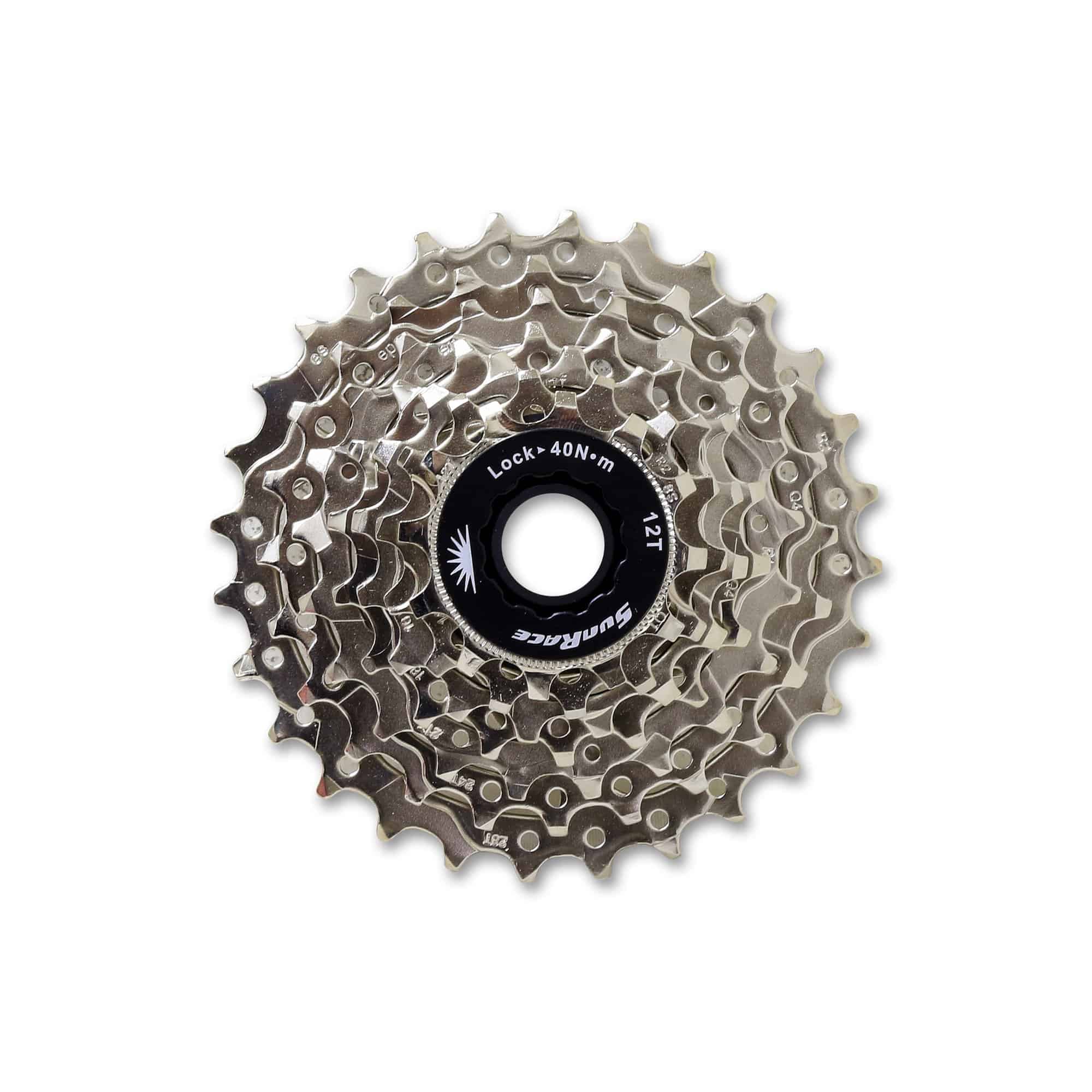SUN RACE - PIÑON CSM63 CASSETTE 7V 12-28T PLATA-Rideshop