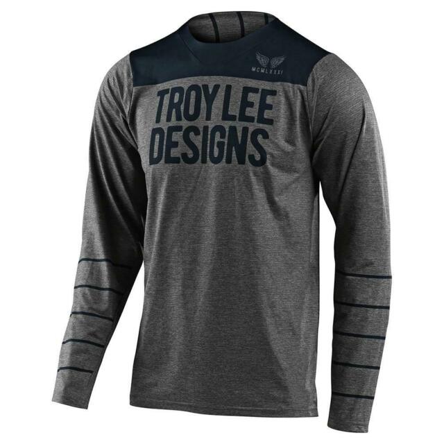 Polera Bicicleta Skyline Pinstripe Heather Gray/Navy Troy Lee Designs - Rideshop