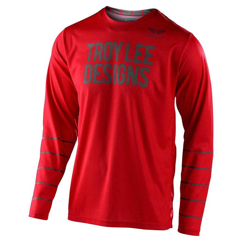 Polera GP Pinstripe Rojo/Gris Troy Lee Designs - Rideshop