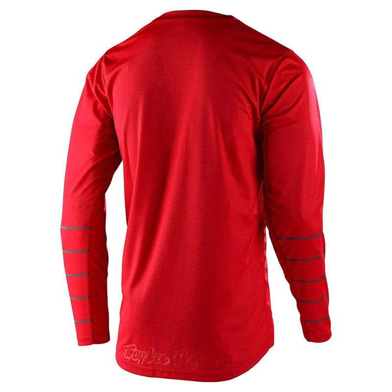 Polera GP Pinstripe Rojo/Gris Troy Lee Designs - Rideshop